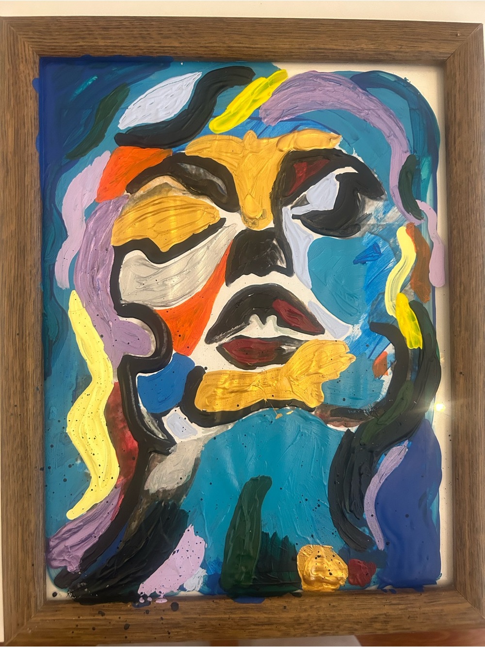 Abstract Colorful Face Art Original - Multicolor Home Art